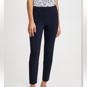 Laura Slim Leg Pull-on Bengaline Pants Dark Navy Blue